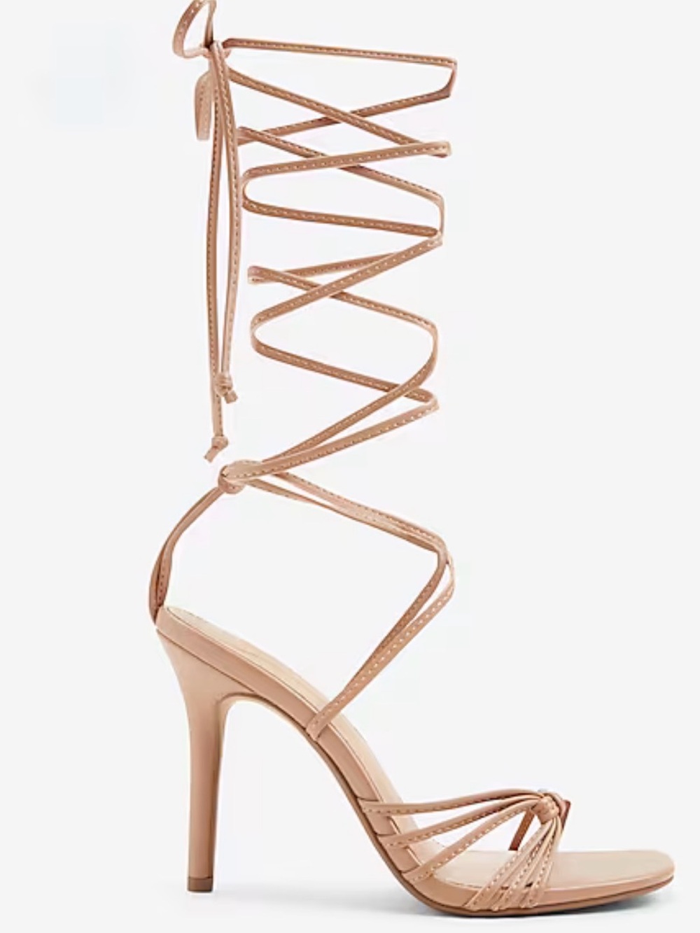 Express Rose Nude Lace-Up Stiletto Sandal
